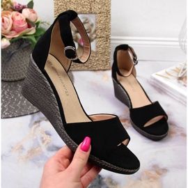 Schwarze Keilsandalen für Damen Potocki 1