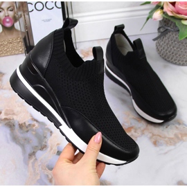 Schwarze Keilschuhe für Damen Potocki 1