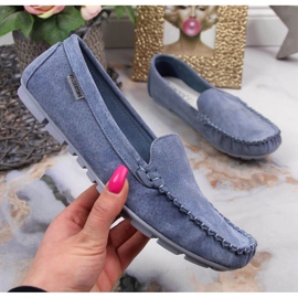 Damen-Slipper aus blauem Leder Vinceza 2