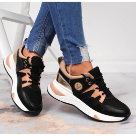 Schwarze Damen-Sneaker von Vinceza mit Plateau 1