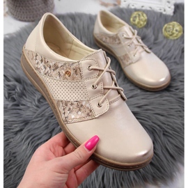 Bequeme goldene Lederschuhe für Damen Helios 399 1