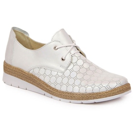 Bequemer Damen Lederschuh, silber Helios 401 1