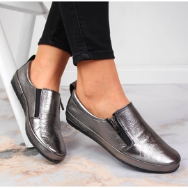 T.Sokolski Damenlederschuhe mit Reißverschluss, Silber T. Sokolski 1