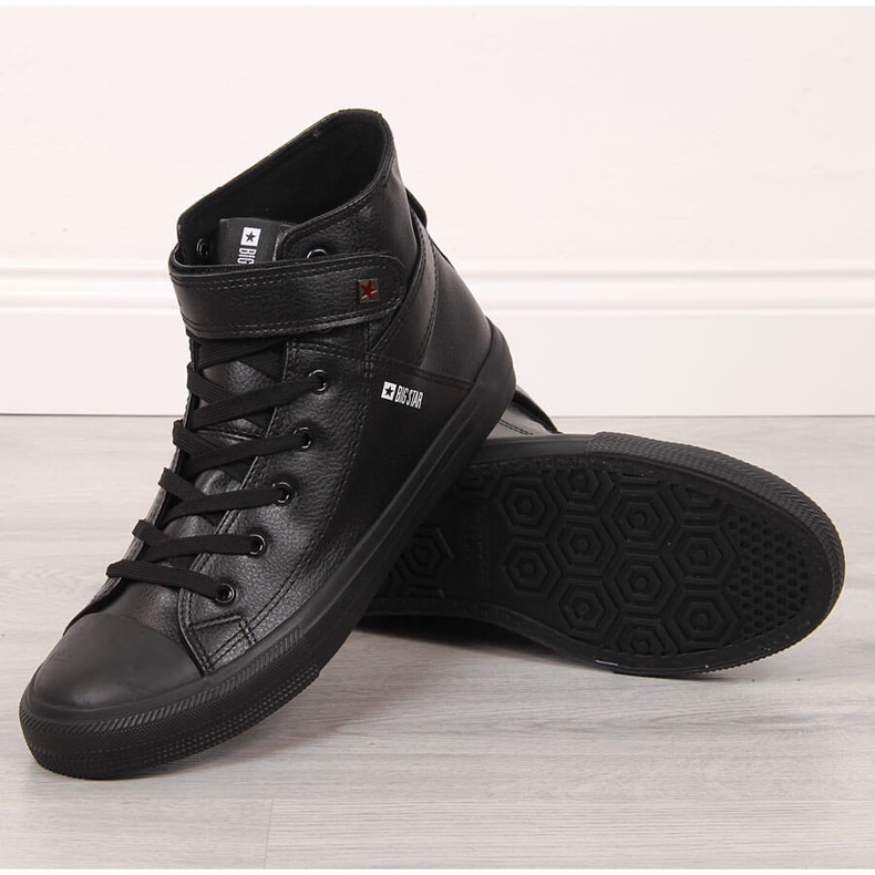 Schwarze Herren-Sneakers hoch mit Klettverschluss Big Star Y174020 1