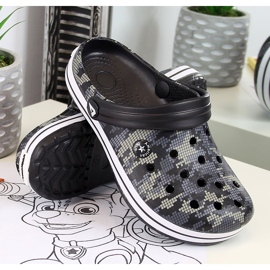 American Club Hausschuhe aus schwarzem Schaumstoff für Jungen 1