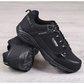 Schwarze wasserdichte Trekking-Sportschuhe für Herren DK 1