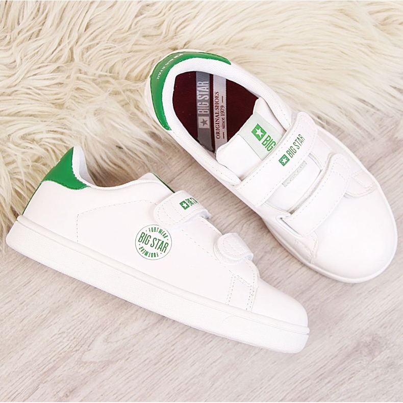 Turnschuhe Big Star DD374029 aus Öko-Leder mit Klettverschluss für Kinder in Weiß 1