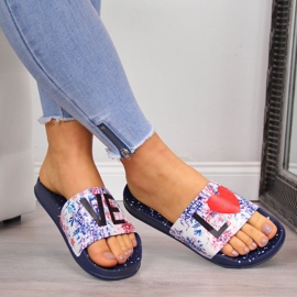 Damen-Strandpantoffeln Big Star aus marineblauem Gummi navy blau 1