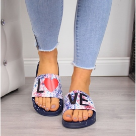 Damen-Strandpantoffeln Big Star aus marineblauem Gummi navy blau 2