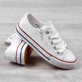 Niedrige Kindersneaker mit Reißverschluss, weiß NEWS 1