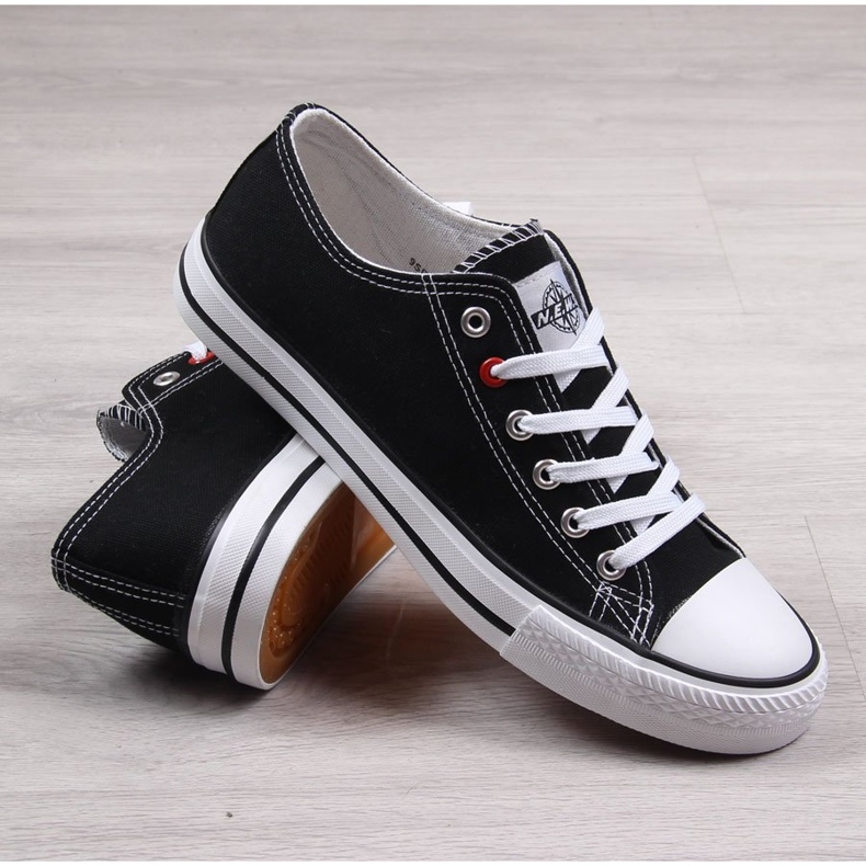 Niedrige Herren-Sneaker, schwarz NEWS 2