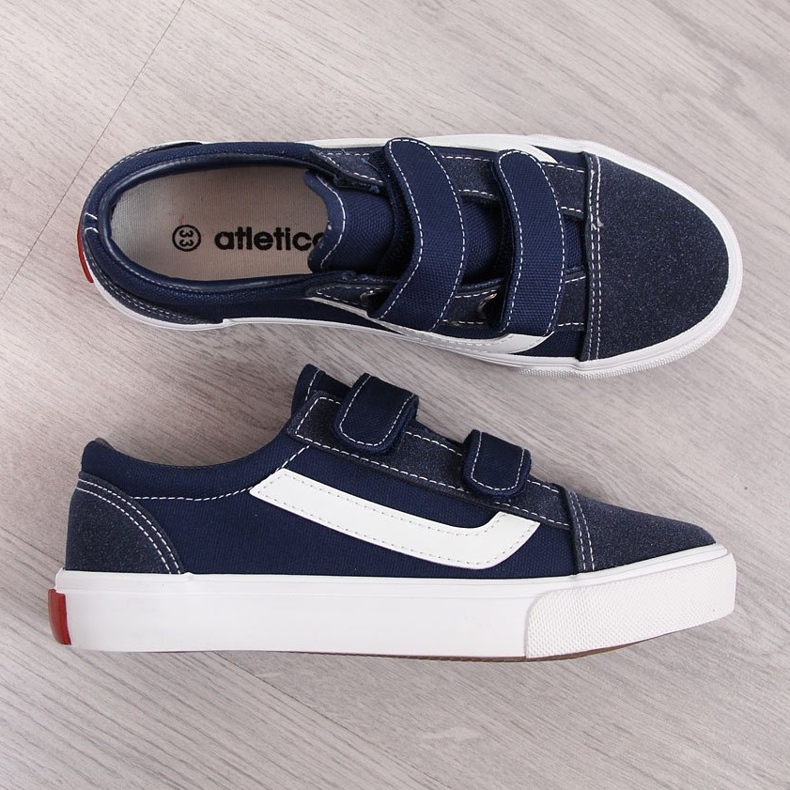 Marineblaue Kinderturnschuhe mit Klettverschluss von Atletico 1