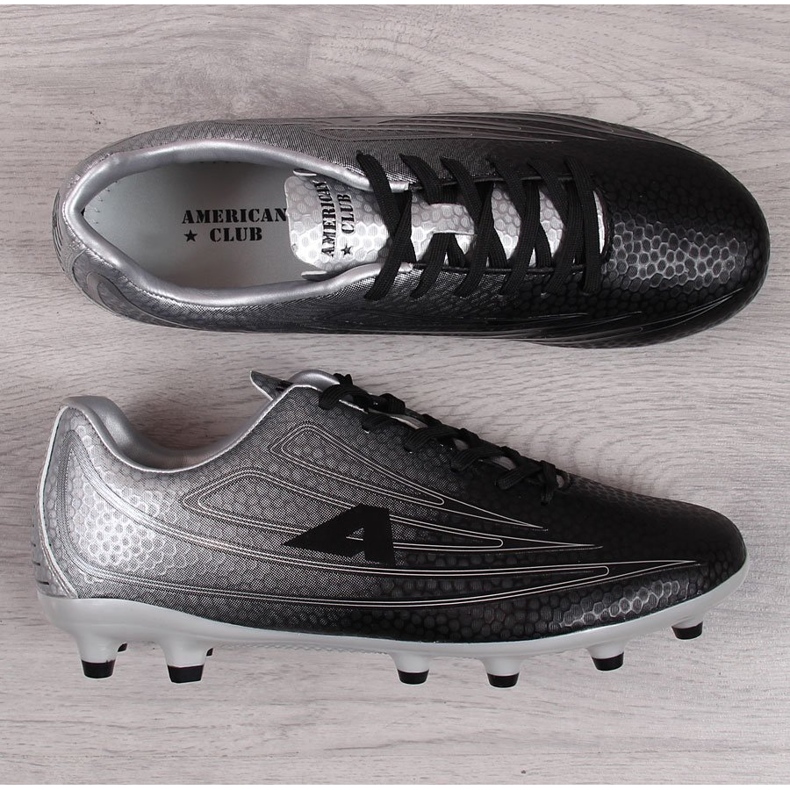 American Club schwarz-silberne Herren-Fußballschuhe schwarz/silber 1
