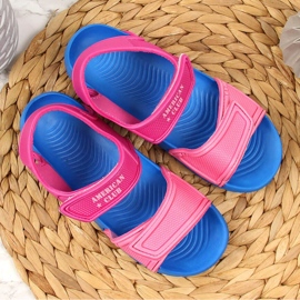 American Club Sandalen aus Schaumstoff mit Klettverschluss für Mädchen rosa 2