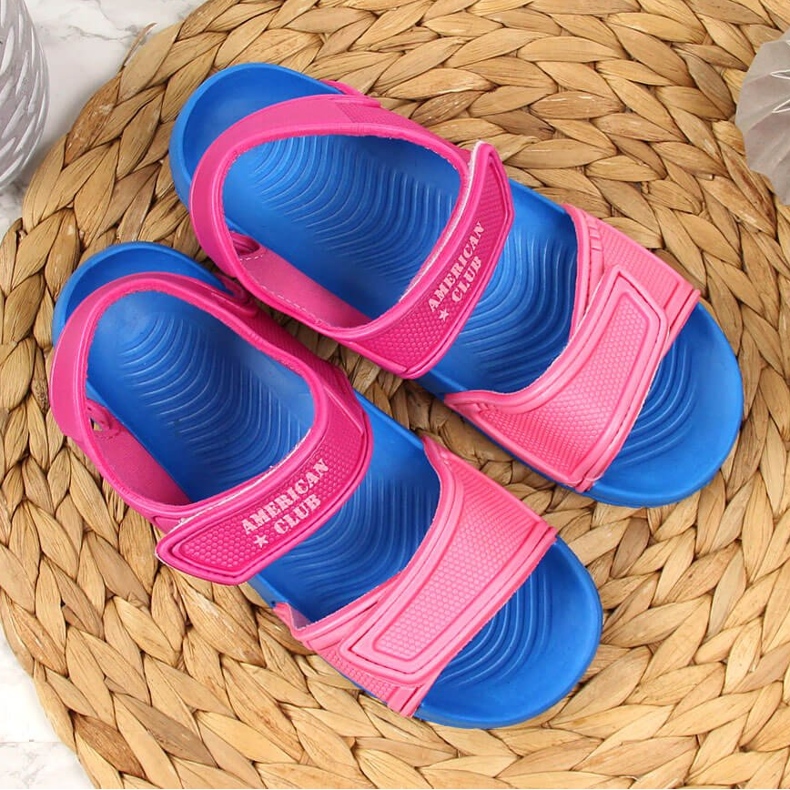 American Club Sandalen aus Schaumstoff mit Klettverschluss für Mädchen rosa 2