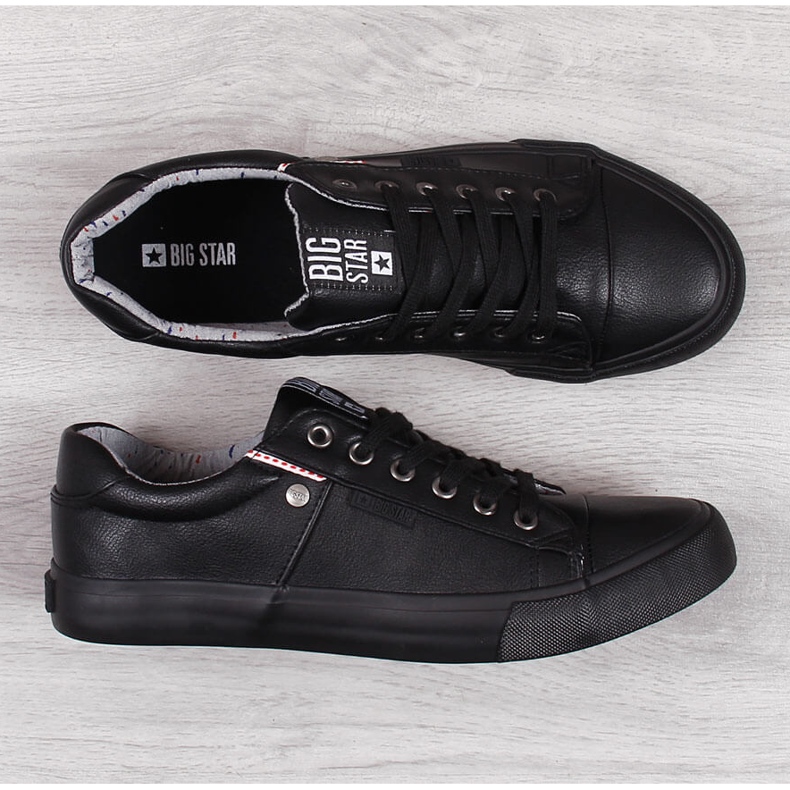 Herren Low-Top Öko-Leder schwarz Big Star GG174029 1