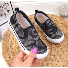 Turnschuhe zum Hineinschlüpfen für den Kindergarten, Camo Black Atletico schwarz 1