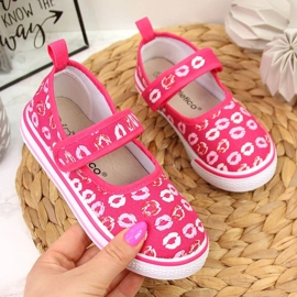 Ballerinas mit Klettverschluss für Kindergarten rosa Atletico 1