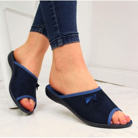 Damenhausschuhe, marineblau und blau Befado navy blau 1