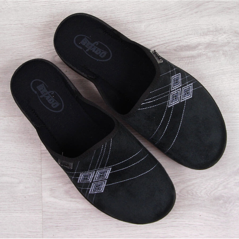 Schwarze Befado Herrenhausschuhe 1