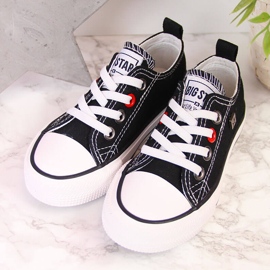 Kinderturnschuhe niedrig schwarz Big Star HH374090 weiß 2