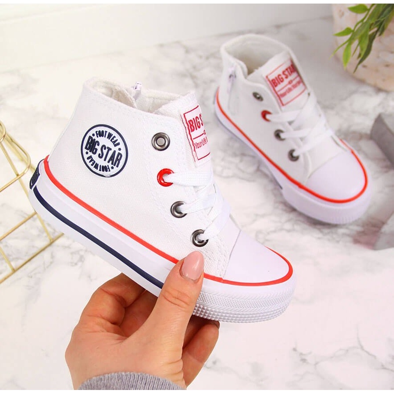 Weiße Kinder-Sneaker mit Reißverschluss Big Star HH374083 1