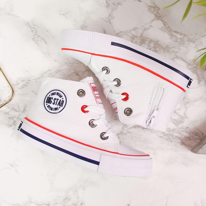 Weiße Kinder-Sneaker mit Reißverschluss Big Star HH374083 2