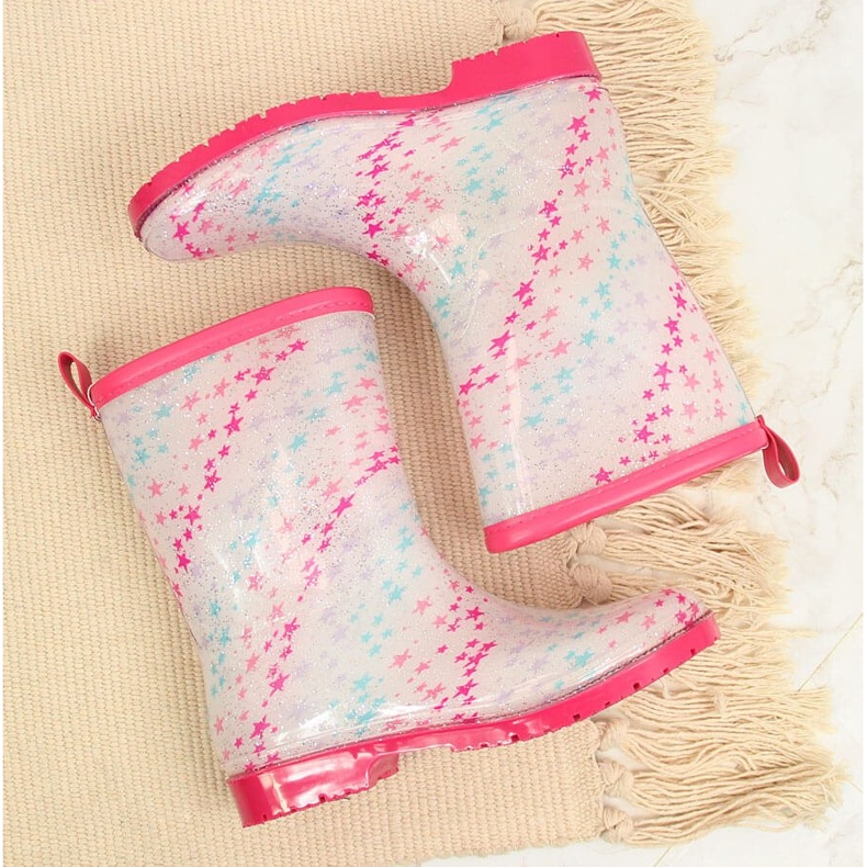 T.Sokolski Mädchengaloschen mit weißen Sternen von T. Sokolski rosa mehrfarbig 2