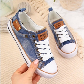 Marineblaue niedrige Turnschuhe für Kinder von American Club 1