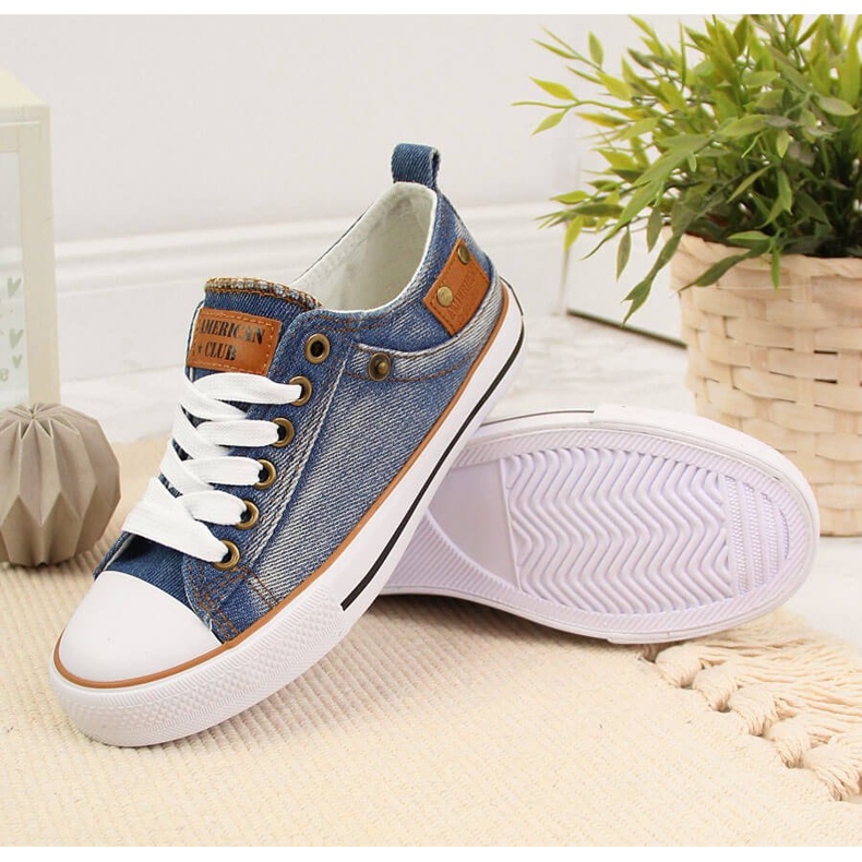 Marineblaue niedrige Turnschuhe für Kinder von American Club 2