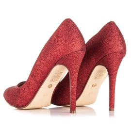 Ideal Shoes Glitzerpumps an einer Nadel rot 3
