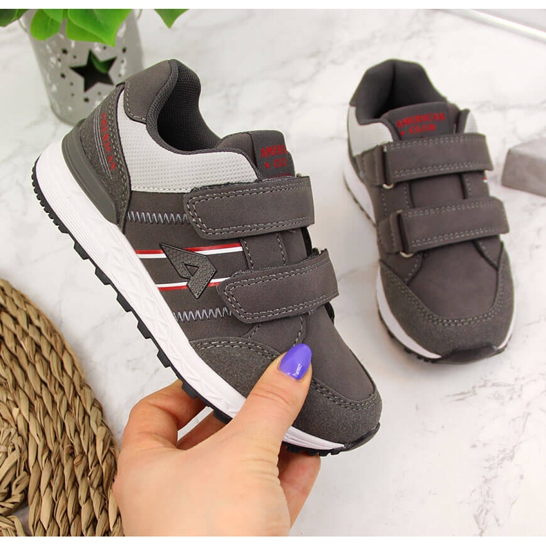 Sport Jungen grauer American Club Klettverschluss 1