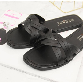 S.Barski Flache schwarze Damenhausschuhe S. Barski 2