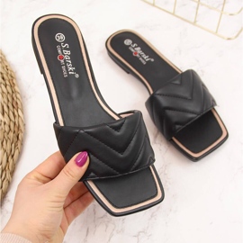 S.Barski Schwarze gesteppte Damenpantoffeln S. Barski 2