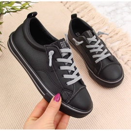 Kinder-Low-Top Öko-Leder schwarz Big Star HH374038 1