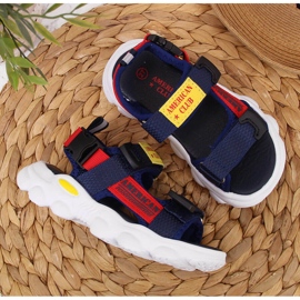 Marineblaue Sandalen mit Klettverschluss von American Club für Jungen 2
