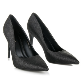 High Heels mit Glanz schwarz 1