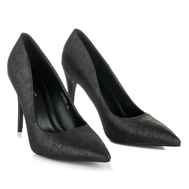 High Heels mit Glanz schwarz 1