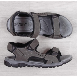 Graue Sportsandalen für Herren mit Klettverschluss von American Club 1