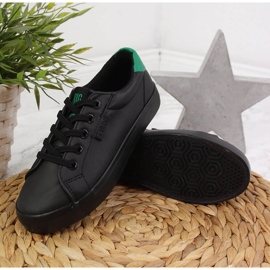 Kinderturnschuhe niedrig Öko-Leder schwarz Big Star DD374147 2