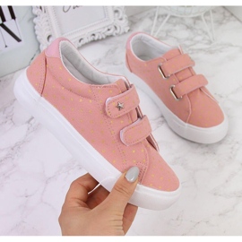 Turnschuhe für Mädchen mit Klettverschluss rosa Sterne Atletico 1