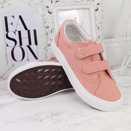 Turnschuhe für Mädchen mit Klettverschluss rosa Sterne Atletico 2