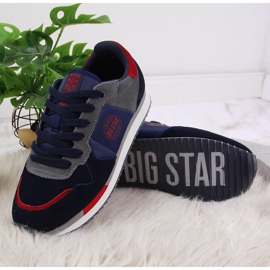 Marineblaue Sportschuhe aus Leder Big Star GG274A055 navy blau mehrfarbig 2