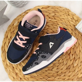 Sportschuhe für Mädchen mit Klettverschluss Marineblau American Club navy blau 2