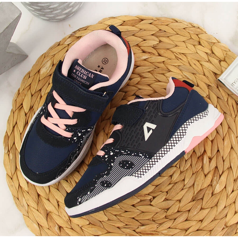 Sportschuhe für Mädchen mit Klettverschluss Marineblau American Club 2