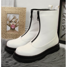 Weiße eVento Worker Damen mit Reißverschluss vorne 2