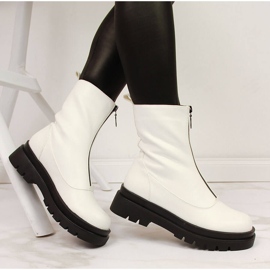 Weiße eVento Worker Damen mit Reißverschluss vorne 1