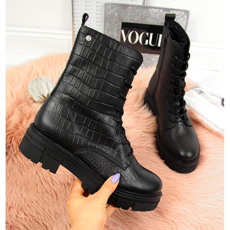 Schwarze Lederstiefel für Damen Goe II2N4099 2