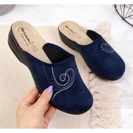 Damenhausschuhe auf Wedges marineblau Inblu 2