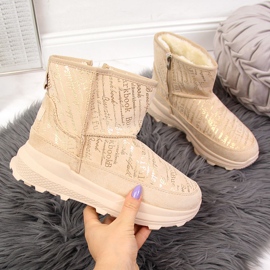 Schneestiefel aus beigefarbenem Wildleder für Damen NEWS 2